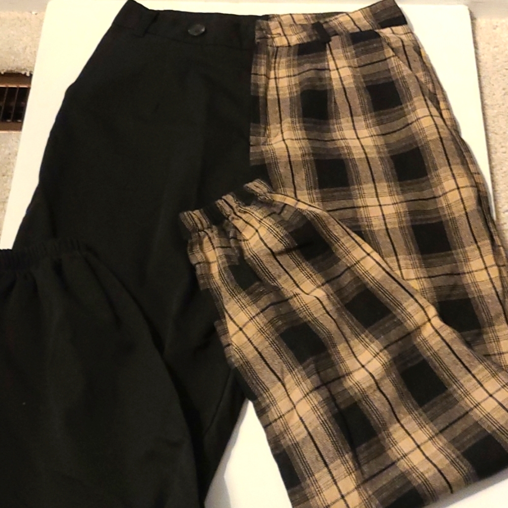 Two Tone Black and beige pants